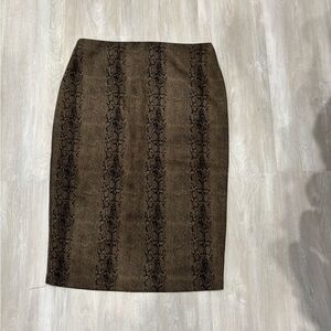 She + Sky Brown Snake Pattern Pencil Skirt